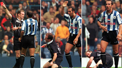 Di Canio xô xát trọng tài vào năm 1998