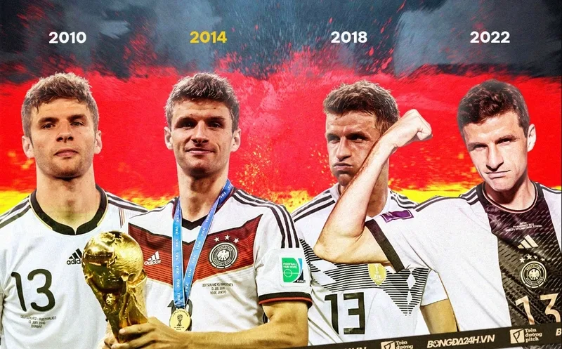 Ở cấp đội tuyển, Thomas Müller là tuyển thủ Đức và từng góp mặt ở nhiều kỳ World Cup, Euro. (Nguồn: bongda24h)