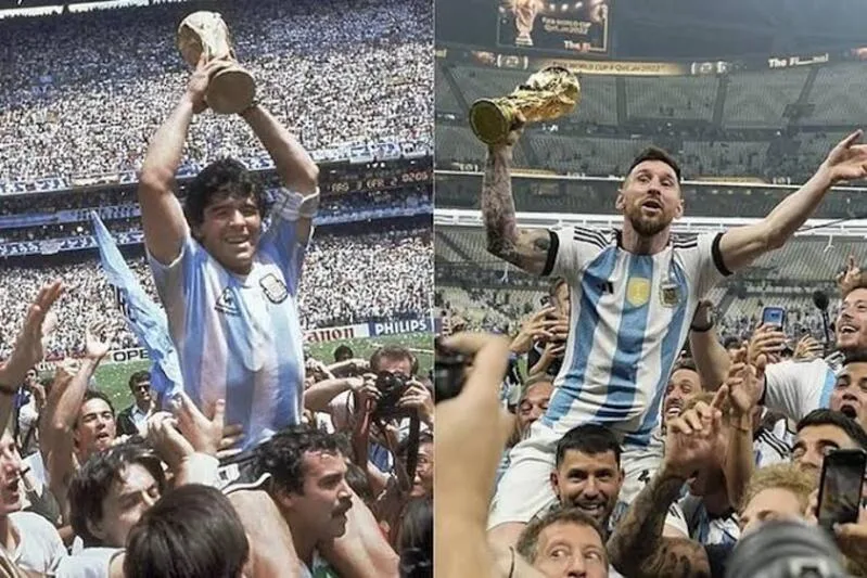 Diego Maradona và Lionel Messi là hai biểu tượng lớn nhất trong hành trình chinh phục World Cup của Argentina